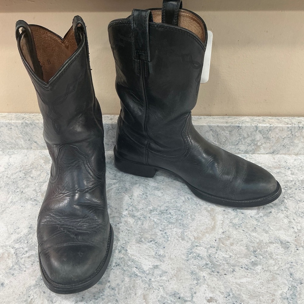 Ariat Boot Heritage Roper 9B Black Leather Western Round Toe 14501